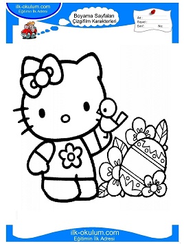 Çocuklar İçin Hello Kitty Boyama Sayfaları 